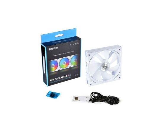 Кулер до корпусу Lian Li UNI Fan AL 120 Single White (G99.12AL1W.00), зображення 4 Кулер до корпусу Lian Li UNI Fan AL 120 Single White (G99.12AL1W.00), зображення 4