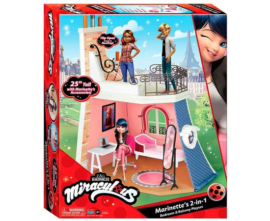 Игровой набор Miraculous Леди Баг и Супер-Кот 2 в 1 Спальня и балкон Маринетт (50660), изображение 4 Игровой набор Miraculous Леди Баг и Супер-Кот 2 в 1 Спальня и балкон Маринетт (50660), изображение 4