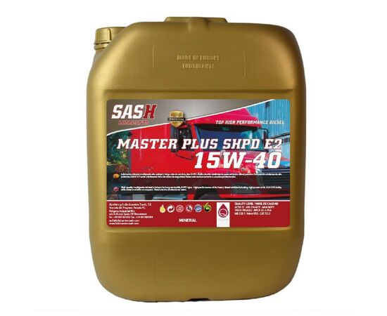 Моторное масло SASH минеральное MASTER PLUS 15W40 SHPD E2. 20л (100413)