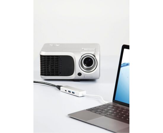 Концентратор Hama USB-C to 2x USB-A, USB-C, HDMI Aluminium Silver (00135756), изображение 4 Концентратор Hama USB-C to 2x USB-A, USB-C, HDMI Aluminium Silver (00135756), изображение 4