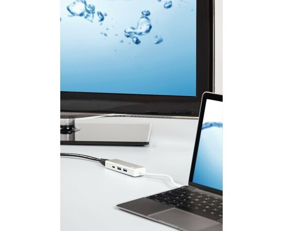 Концентратор Hama USB-C to 2x USB-A, USB-C, HDMI Aluminium Silver (00135756), изображение 5 Концентратор Hama USB-C to 2x USB-A, USB-C, HDMI Aluminium Silver (00135756), изображение 5
