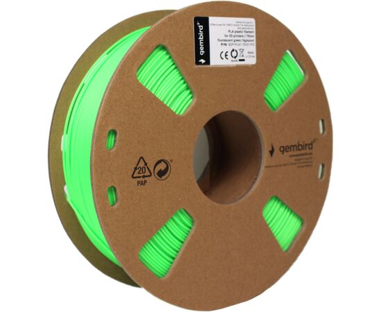 Пластик для 3D-принтера Gembird PLA, 1.75 мм, 1кг, green, flame-bright (3DP-PLA1.75-01-FG), изображение 2 Пластик для 3D-принтера Gembird PLA, 1.75 мм, 1кг, green, flame-bright (3DP-PLA1.75-01-FG), изображение 2