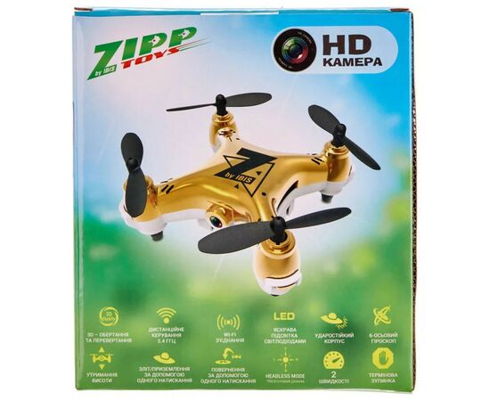 Радиоуправляемая игрушка ZIPP Toys Квадрокоптер с камерой Малыш Zippi с доп. аккумулятором, зол (CF922 gold), изображение 8 Радиоуправляемая игрушка ZIPP Toys Квадрокоптер с камерой Малыш Zippi с доп. аккумулятором, зол (CF922 gold), изображение 8