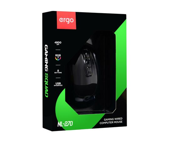 Мышка Ergo NL-270 USB Black (NL-270), изображение 8 Мышка Ergo NL-270 USB Black (NL-270), изображение 8