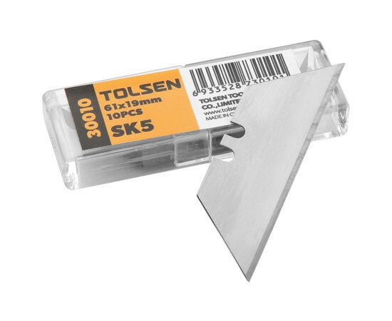 Лезвие Tolsen "ПРОФІ" трапеция 61х19х0.6 мм SK5 10 шт (30010)