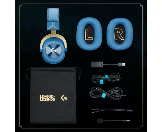 Наушники Logitech G PRO X Gaming Headset League of Legends Edition (981-001106), изображение 6 Наушники Logitech G PRO X Gaming Headset League of Legends Edition (981-001106), изображение 6