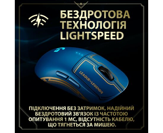 Мышка Logitech G PRO Wireless Gaming Mouse League of Legends Edition (910-006451), изображение 3 Мышка Logitech G PRO Wireless Gaming Mouse League of Legends Edition (910-006451), изображение 3