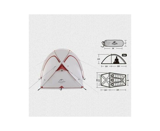 Намет Naturehike Hiby NH19ZP005 40D Grey/Red (6927595742891), зображення 2 Намет Naturehike Hiby NH19ZP005 40D Grey/Red (6927595742891), зображення 2