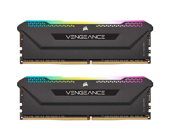 Модуль памяти для компьютера DDR4 16GB (2x8GB) 3200 MHz Vengeance RGB PRO Black Corsair (CMH16GX4M2E3200C16)