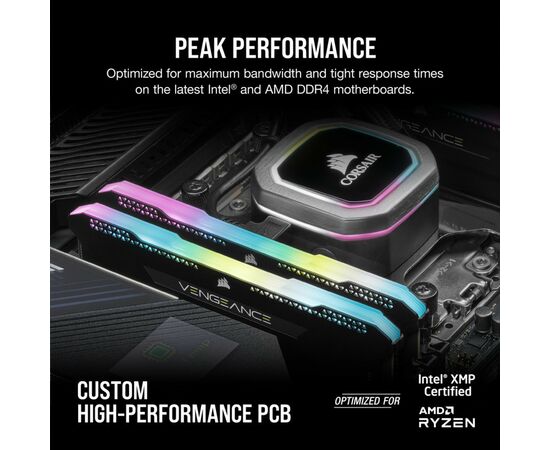 Модуль пам'яті для комп'ютера DDR4 32GB (2x16GB) 3200 MHz Vengeance RGB PRO SL Black Corsair (CMH32GX4M2Z3200C16), зображення 4 Модуль пам'яті для комп'ютера DDR4 32GB (2x16GB) 3200 MHz Vengeance RGB PRO SL Black Corsair (CMH32GX4M2Z3200C16), зображення 4