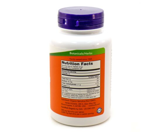 Травы Now Foods Спирулина 500мг, 200 таблеток (NOW-02698), изображение 2 Травы Now Foods Спирулина 500мг, 200 таблеток (NOW-02698), изображение 2