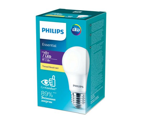 Лампочка Philips ESS LEDBulb 7W 680lm E27 830 1CT/12 RCA (929002298987), зображення 2 Лампочка Philips ESS LEDBulb 7W 680lm E27 830 1CT/12 RCA (929002298987), зображення 2