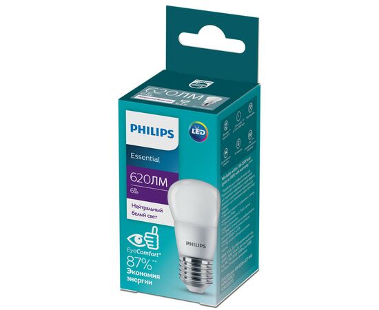 Лампочка Philips ESSLEDLustre 6W 620lm E27 840 P45NDFRRCA (929002971507), изображение 2 Лампочка Philips ESSLEDLustre 6W 620lm E27 840 P45NDFRRCA (929002971507), изображение 2