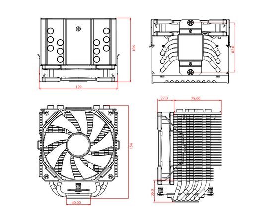 Кулер до процесора ID-Cooling SE-226-XT Black, зображення 7 Кулер до процесора ID-Cooling SE-226-XT Black, зображення 7