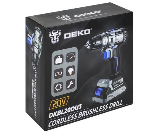 Шуруповерт Deko DKBL20DU3-H-S1, изображение 9