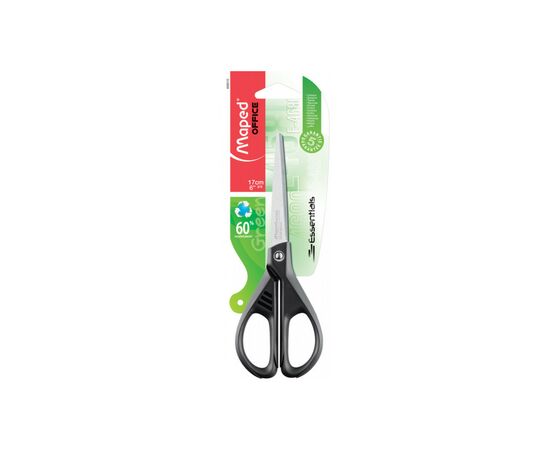 Ножницы Maped ESSENTIALS GREEN 170мм, чорный (MP.468010), изображение 2 Ножницы Maped ESSENTIALS GREEN 170мм, чорный (MP.468010), изображение 2