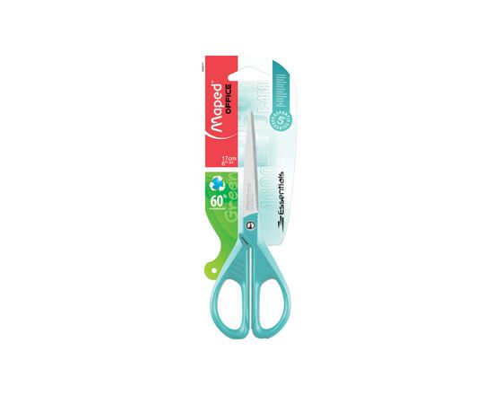 Ножницы Maped ESSENTIALS GREEN 170мм, блистер, голубой (MP.468011)