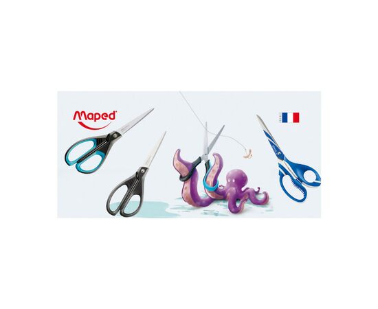 Ножницы Maped ESSENTIALS SOFT 170мм, черный с синим (MP.468210), изображение 3 Ножницы Maped ESSENTIALS SOFT 170мм, черный с синим (MP.468210), изображение 3