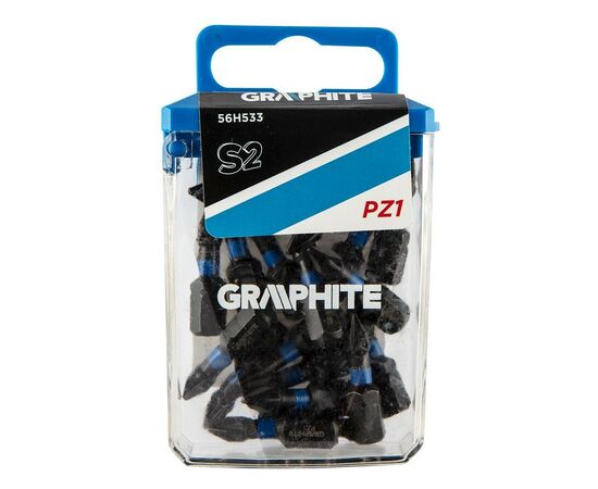 Набор бит Graphite ударных PZ1 x 25 мм, 20 шт. (56H533)