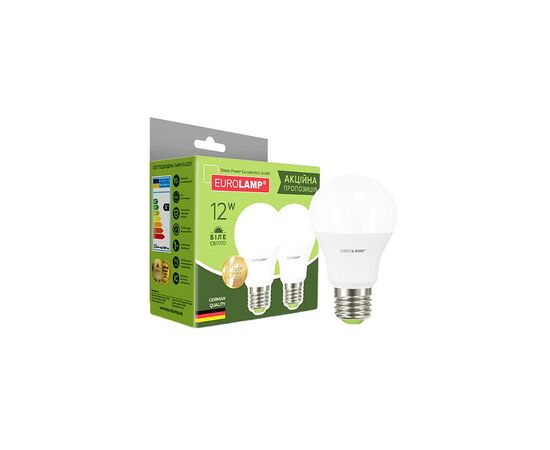 Лампочка Eurolamp LED A60 12W E27 4000K 220V (MLP-LED-A60-12274(E)), изображение 2 Лампочка Eurolamp LED A60 12W E27 4000K 220V (MLP-LED-A60-12274(E)), изображение 2