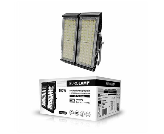 Прожектор Eurolamp LED 100W 5000K (LED-FLP-100/50), изображение 3 Прожектор Eurolamp LED 100W 5000K (LED-FLP-100/50), изображение 3