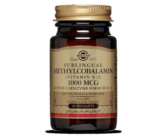 Вітамін Solgar Вітамін В12, Сублінгвальний, Vitamin B12, 1000 мкг, 30 нагет (SOL01950)