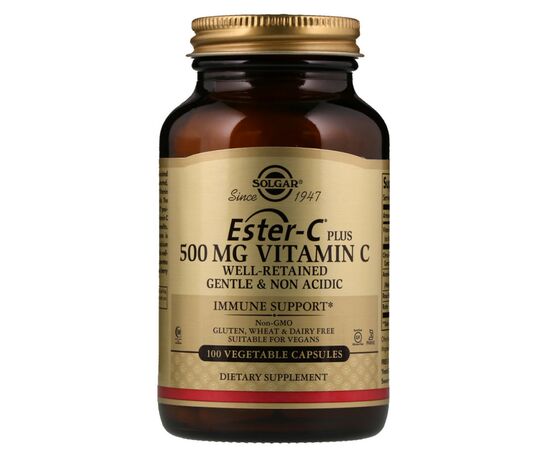 Вітамін Solgar Вітамін С 500 мг, Ester-C Plus, 100 гелевих капсул (SOL-01039)
