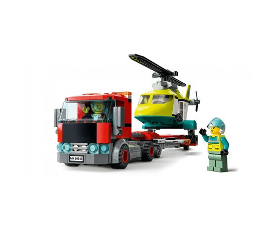 Конструктор LEGO City Перевозка спасательного вертолета 215 деталей (60343), изображение 3 Конструктор LEGO City Перевозка спасательного вертолета 215 деталей (60343), изображение 3