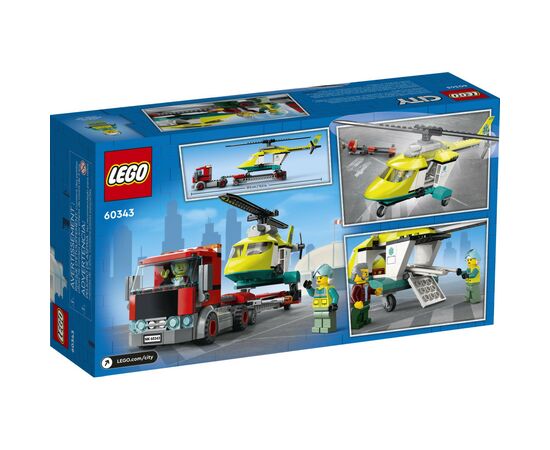 Конструктор LEGO City Перевозка спасательного вертолета 215 деталей (60343), изображение 7 Конструктор LEGO City Перевозка спасательного вертолета 215 деталей (60343), изображение 7
