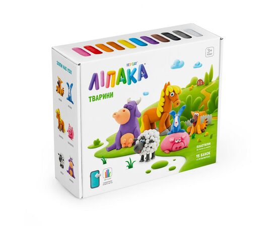 Набір для творчості Lipaka Тварини Меганабір пластиліну самозагуст. (15012-UA01), зображення 2 Набір для творчості Lipaka Тварини Меганабір пластиліну самозагуст. (15012-UA01), зображення 2