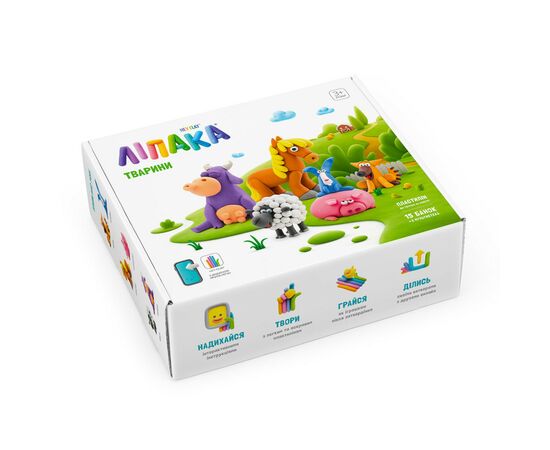 Набір для творчості Lipaka Тварини Меганабір пластиліну самозагуст. (15012-UA01), зображення 3 Набір для творчості Lipaka Тварини Меганабір пластиліну самозагуст. (15012-UA01), зображення 3