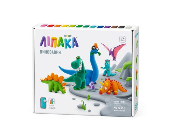 Набір для творчості Lipaka Динозаври Меганабір пластиліну самозагуст. (15016-UA01), зображення 2 Набір для творчості Lipaka Динозаври Меганабір пластиліну самозагуст. (15016-UA01), зображення 2