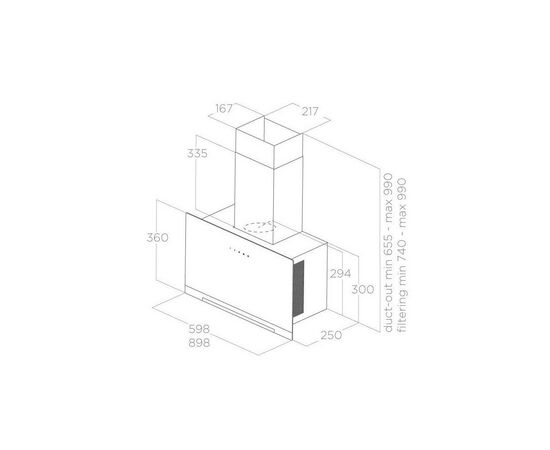 Вытяжка кухонная Elica APLOMB BL/A/60, изображение 2 Вытяжка кухонная Elica APLOMB BL/A/60, изображение 2