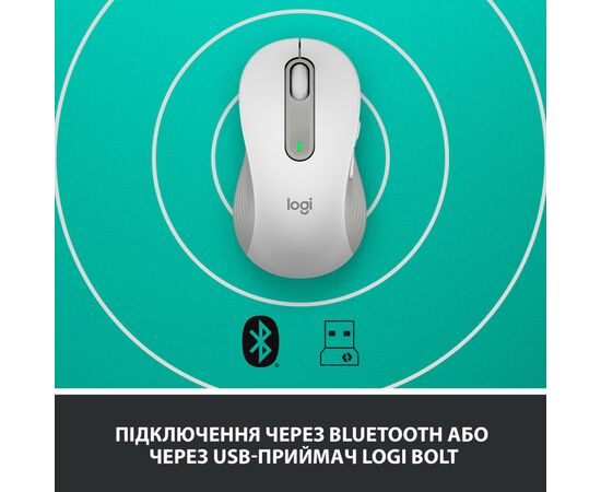 Мишка Logitech Signature M650 L Wireless LEFT Off-White (910-006240), зображення 5 Мишка Logitech Signature M650 L Wireless LEFT Off-White (910-006240), зображення 5