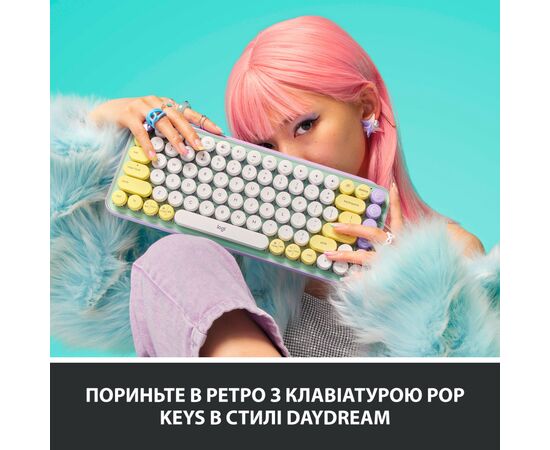 Клавіатура Logitech POP Keys Wireless Mechanical Keyboard Daydream Mint (920-010717), зображення 2 Клавіатура Logitech POP Keys Wireless Mechanical Keyboard Daydream Mint (920-010717), зображення 2