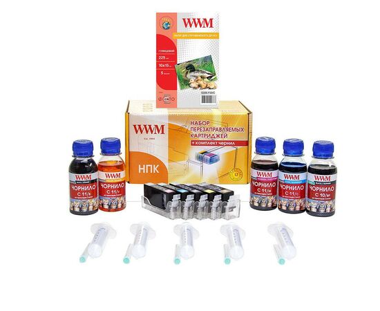 Комплект перезаправних картриджів WWM CANON IP3600/4600/MP540 chip (RC.CLI521ARC)