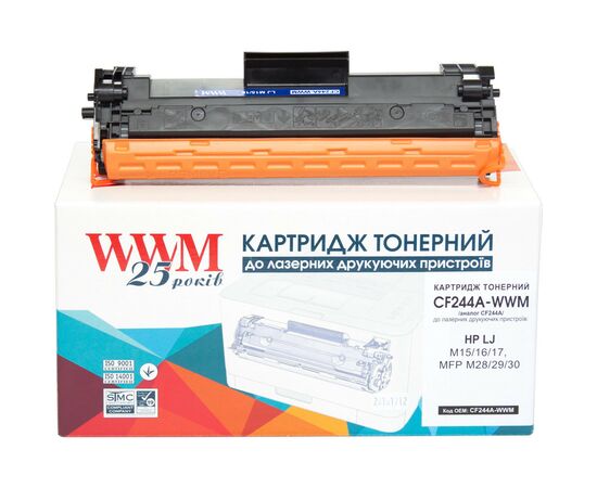 Картридж WWM для HP LJ M15/16/17, MFP M28/29/30/CF244A Black (CF244A-WWM)