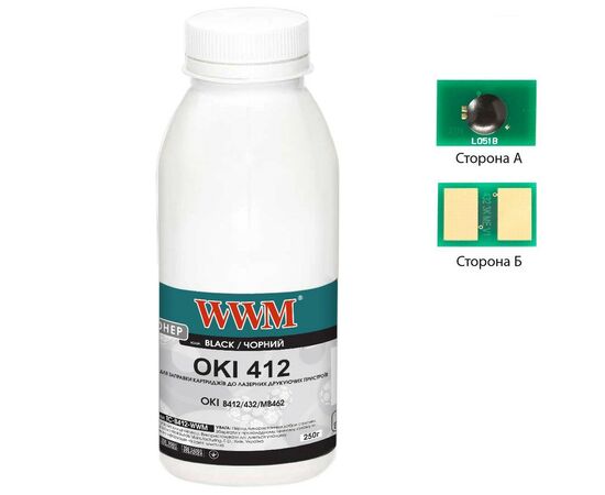 Тонер OKI B412/432/MB462 250г Black + chip WWM (TC-B412-WWM)