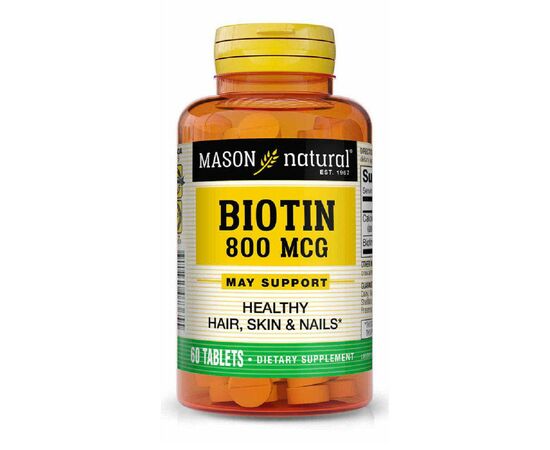 Витамин Mason Natural Биотин 800 мкг, Biotin, 60 таблеток (MAV07365)