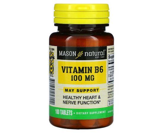 Витамин Mason Natural Витамин B6 100 мг, Vitamin B6, 100 таблеток (MAV05711)