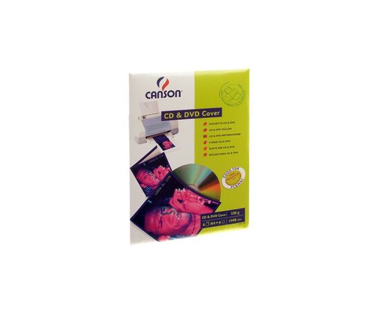 Бумага Canson для CD/ DVD, конверт, 230г, A4, 6ст (872853), изображение 2 Бумага Canson для CD/ DVD, конверт, 230г, A4, 6ст (872853), изображение 2