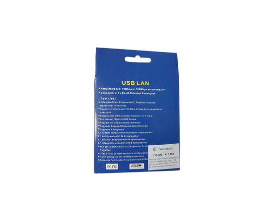 Переходник USB To RJ45 Lan Ethernet Dynamode (USB-NIC-1427-100), изображение 4 Переходник USB To RJ45 Lan Ethernet Dynamode (USB-NIC-1427-100), изображение 4