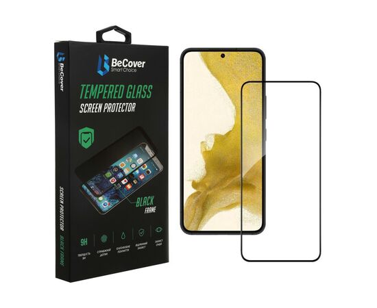 Стекло защитное BeCover Samsung Galaxy S22 SM-S901 Black (707314)