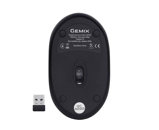 Мышка Gemix GM185 Wireless Black (GM185Bk), изображение 6 Мышка Gemix GM185 Wireless Black (GM185Bk), изображение 6