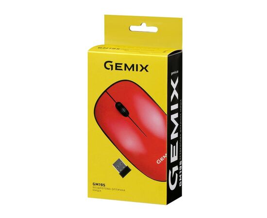 Мышка Gemix GM195 Wireless Red (GM195Rd), изображение 5 Мышка Gemix GM195 Wireless Red (GM195Rd), изображение 5