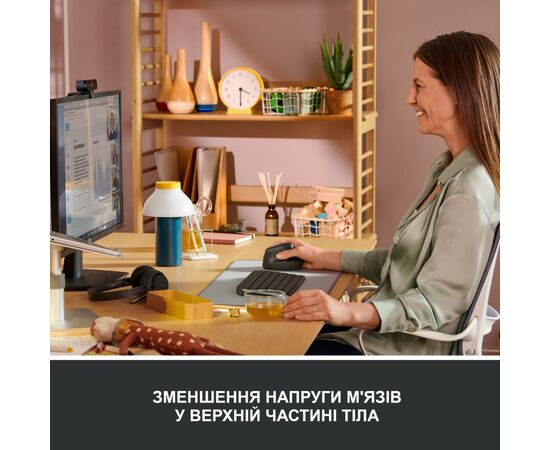 Мышка Logitech Lift Vertical Ergonomic Wireless/Bluetooth Graphite (910-006473), изображение 4 Мышка Logitech Lift Vertical Ergonomic Wireless/Bluetooth Graphite (910-006473), изображение 4