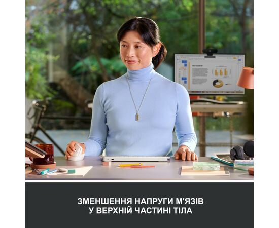 Мишка Logitech Lift Vertical Ergonomic Wireless/Bluetooth White (910-006475), зображення 4 Мишка Logitech Lift Vertical Ergonomic Wireless/Bluetooth White (910-006475), зображення 4