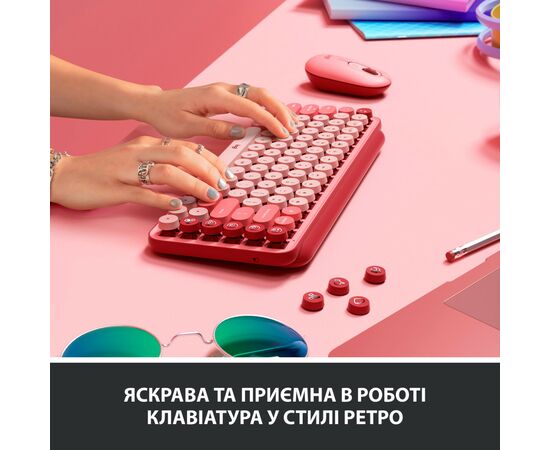 Клавиатура Logitech POP Keys Wireless Mechanical Keyboard Rose (920-010718), изображение 4 Клавиатура Logitech POP Keys Wireless Mechanical Keyboard Rose (920-010718), изображение 4