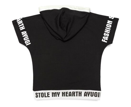 Футболка детская A-Yugi с капюшоном (7018-152G-black), изображение 2 Футболка детская A-Yugi с капюшоном (7018-152G-black), изображение 2