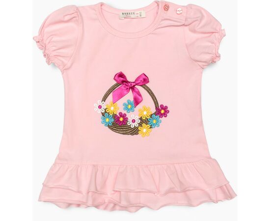 Футболка детская Breeze с цветочками (14352-98G-pink)